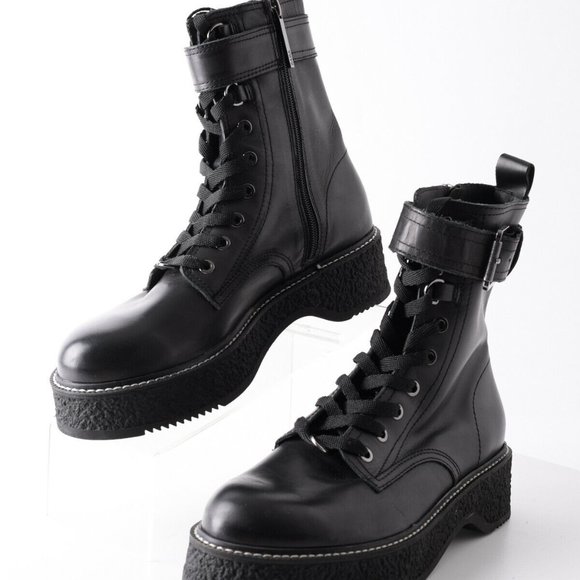 flat biker ankle boots